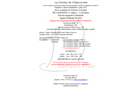 Tir campagne du samedi 31 mai et dimanche 1er juin sur la commune de Tortezais.