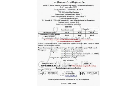 Compétition en salle du 8 et 9 novembre 2025.